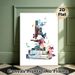Floral Microscope Painting Poster, Vibrant Watercolor Style Poster, Artistic Design With Blooming Flowers And Butterflies, Ideal For Study Room_maomaolike.com