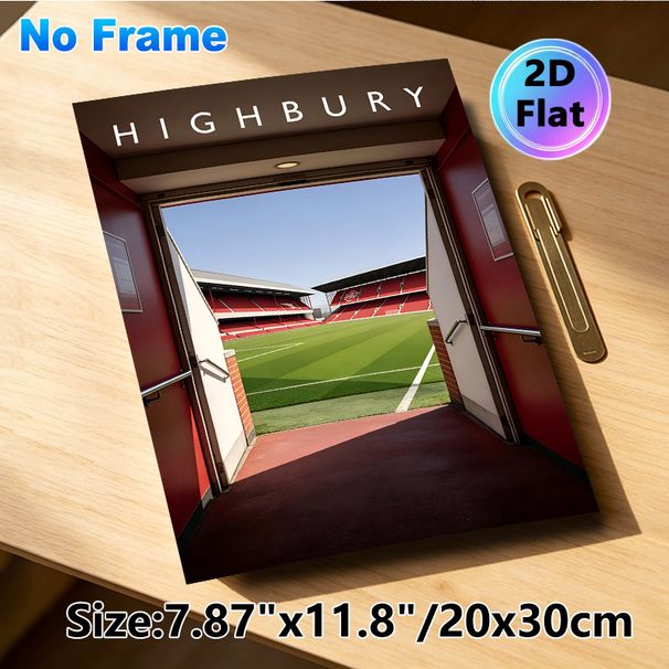 Highbury Football Stadium Painting Poster, Vibrant Realistic Stadium View Poster, Captivating Sports Field Scene Ideal For Home And Sports Bar Decor_maomaolike.com