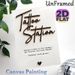 Tattoo Station Themed Painting Poster, Stylish Raised Black Calligraphy With German Quote Poster, Chic Wall Decor Option For Tattoo Studios And Art_maomaolike.com