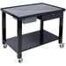Transmission Teardown Work Station 1/2 Ton Capacity Sloping Drain Table Locking Drawer Removable Drain Basin Full-Width Lower Shelf Four 4-Inch Caster Wheels Black_maomaolike.com