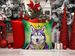 Siberian Husky King Of Mardi Gras Throw Pillow Machine Washable, Indoor Outdoor Decorative Pillow For Couch, Bed Or Patio, 14Hx14W_maomaolike.com