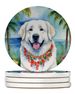 Great Pyrenees Luau Large Sandstone Coasters Pack Of 4 Absorbent Round Coasters Decor Gifts For Men Or Women, 4 In, Multicolor_maomaolike.com