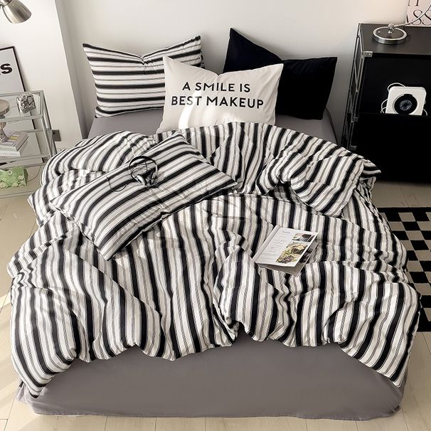 Wholesale INS Japanese Style Fresh Nordic Simple Pure Cotton Four-Piece Set Homestay All-Cotton Bohemian Bedding_maomaolike.com