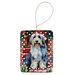 Bearded Collie Christmas Porcelain Ornament Christmas Tree Hanging Decorations For Home Christmas Holiday, Rectangle, Gift, Multicolor_maomaolike.com