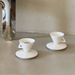 Coffee Cup Retro Ins Style Bone Porcelain Triangular Cone Cup Retro Ceramic Latte Cup And Saucer Set Bone Porcelain Coffee Cup_maomaolike.com