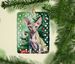 Peterbald Cat By The Christmas Tree Porcelain Ornament Christmas Tree Hanging Decorations For Home Christmas Holiday, Rectangle, Gift, Multicolor_maomaolike.com