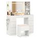 Vanity Desk With Mirror And Lights Makeup Dressing Table Vanity Table And Stool Set_maomaolike.com