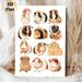 Guinea Pig Themed Painting Poster, Cute Cartoon Stylish Guinea Pigs With Glasses & Ornaments Poster, Lovely Decorative Artwork Suitable For Bedroom_maomaolike.com