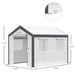 10' X 7' X 7' Greenhouse, Walk-in Outdoor Tunnel Green House With PE Cover, Steel Frame, 2 Roll-Up Zipper Doors & 4 Windows For Flowers, Vegetables, Tropical Plants, White_maomaolike.com
