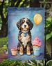 Bernedoodle Happy Birthday Garden Flag Mailbox Flag Decorative Yard Flag Banner Outside Patio Artwork Yard Flower Beds, Garden Size, Multicolor_maomaolike.com