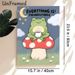 Inspirational Frog Painting Poster, Warm & Cute Cartoon Frog On Mushroom With Motivational Quote Night Scene Poster, Uplifting Wall Decor For Bedroom_maomaolike.com
