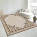 Living Room Rug Large Size Gorgeous Gold Frame Design Bedroom Rug Plush Thickened Machine Washable Thickened Underlay Interior Decorative Rug_maomaolike.com