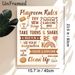 Playroom Rules Painting Poster, Warm-toned Whimsical Typographic Art Poster, Offers Friendly Play Behavior Guidelines, Ideal For Play Areas_maomaolike.com