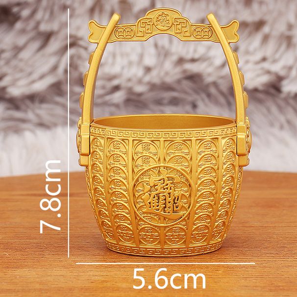 New Of Gold Water Bucket Wealth Gathering Living Room Study Office Home Decoration Chinese Style Metal Treasure Basin_maomaolike.com