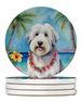 Old English Sheepdog Luau Large Sandstone Coasters Pack Of 4 Absorbent Round Coasters Decor Gifts For Men Or Women, 4 In, Multicolor_maomaolike.com