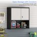 Metal Adjustable 2 Doors Metal Storage Cabinet Kitchen Pantry Cabinet With Adjustable Shelves Tall Steel Cabinet Locker For Kitchen, Living Room, Dining Room And Office_maomaolike.com