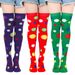 Unisex Halloween polka Dot Clown Stockings Rave Ball party performing festive polka dot over the knee socks_maomaolike.com