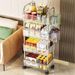 Transparent Acrylic Small Trolley Bathroom Storage Rack Bedside Snack Floor Mobile Multi-layer Cosmetic Organizer Shelf_maomaolike.com