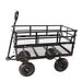 (Black Double Fence Utility Cart) Wagon Cart Garden Cart Trucks Make It Easier To Transport Firewood_maomaolike.com