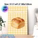 French Bread Themed Painting Poster, Warm Watercolor Style Poster, Plump Bread With Yellow Gingham Background And "Bonjour!" Text, Adds Cozy Warm_maomaolike.com