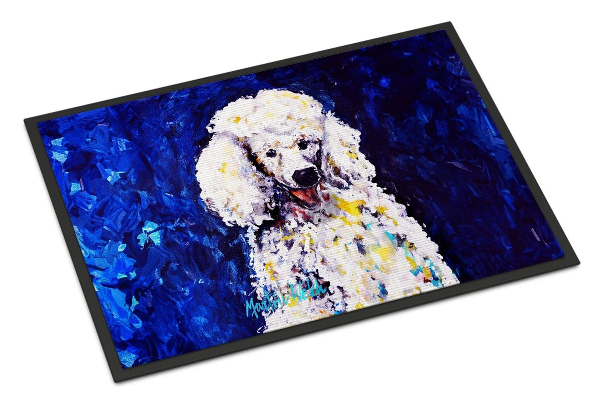 Louie White Poodle Doormat Front Door Mat Indoor Outdoor Rugs For Entryway, Non Slip Washable Low Pile, 24H X 36W_maomaolike.com