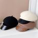 Hot Sale High quality fashion leather brim beret Australian wool newsboy British knight hat Women's street cap_maomaolike.com