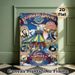 Vintage Sci-Fi Lunar Excursion Painting Poster, Richly Detailed Retro Illustrative Poster, Nostalgic Steampunk-style Space Voyage Artwork Ideal For_maomaolike.com