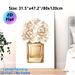Chic Perfume Bottle With Peonies Painting Poster, Elegant Gilded Floral Poster, Refined Decorative Piece Suitable For Bedroom, Vanity Space_maomaolike.com