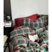 Wholesale INS American Retro Green Plaid Nordic Simple Mixed Pure Washed Four-Piece All Cotton 4-Piece Set_maomaolike.com