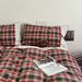 Wholesale INS American Retro Plaid Nordic Simple Pure Washed Four-Piece Full Cotton Yarn-Dyed 4-Piece Set_maomaolike.com