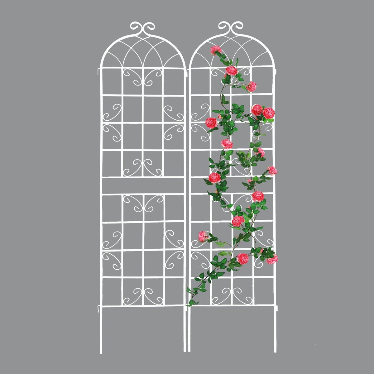 2 Pack Metal Garden Trellis 86.7" X 19.7" Rustproof Trellis For Climbing Plants Outdoor Flower Support_maomaolike.com