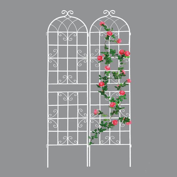 2 Pack Metal Garden Trellis 86.7" X 19.7" Rustproof Trellis For Climbing Plants Outdoor Flower Support_maomaolike.com