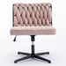 Armless Office Desk Chair No Wheels, PINK_maomaolike.com