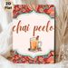 Chai Peelo Themed Painting Poster, Vibrant Ethnic Style Poster, Bohemian Patterned Border With Spiced Chai Cup, Warm Cozy Decor Ideal For Kitchen And_maomaolike.com
