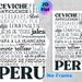 Peruvian Cuisine Typography Painting Poster, Stylish Monochromatic Text Art Poster, Showcases Classic Peruvian Dish Names, Ideal For Dining Rooms And_maomaolike.com