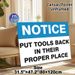 Tool Organization Notice Painting Poster, Bold Clear Typographic Poster, Reminds Users To Return Tools To Proper Spots, Ideal For Workshop And Garage_maomaolike.com