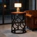 Round End Table, Industrial Side Table With Metal Hollow Frame_maomaolike.com