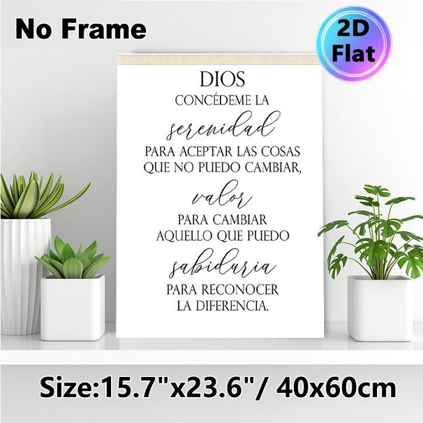 Spanish Serenity Prayer Painting Poster, Minimalist Typographic Poster, Inspirational Spanish Spiritual Text Ideal For Home, Bedroom And Living Room_maomaolike.com