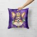 Papillon King Of Mardi Gras Throw Pillow Machine Washable, Indoor Outdoor Decorative Pillow For Couch, Bed Or Patio, 18Hx18W_maomaolike.com