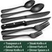 24-Piece Black Silverware Set with Steak Knives, Black Flatware Set for 4, Food-Grade Stainless Steel Tableware Cutlery Set,_maomaolike.com
