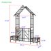 Metal Garden Arch With Gate With Planter W80.71*H97.24 Climbing Plants Support Rose Arch Outdoor Black_maomaolike.com