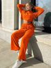 Women's Clothing casual fashion long sleeved hooded sweatshirt wide leg pants two piece set_maomaolike.com