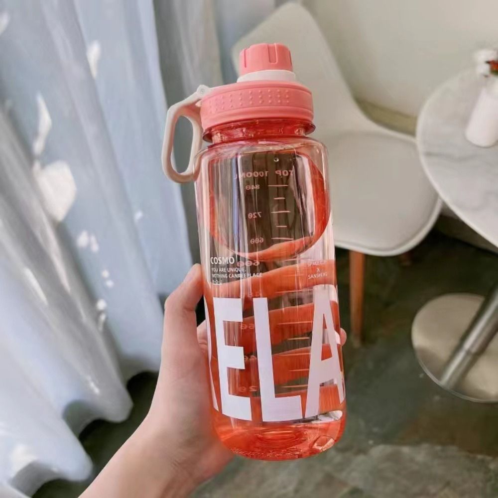 0.6L/0.8L/1L Large Capacity Water Bottles Plastic Leak Proof Travel Kettle With Handle Strap Lightweight Sports Shaker_maomaolike.com