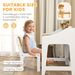 Kids Desk And Chair Set With Storage And Shelves, For Bedroom & Study Room, Gift For 3-8 Years Old, Natural Wood_maomaolike.com