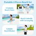 4 Pieces Beach Umbrella With 2 Foldable Chairs And Picnic Blanket Carrying Bag Set Premium Canopy With Silver Coating Offers UPF 50+_maomaolike.com