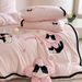 Girlish Heart Autumn Winter Thickened Milk Velvet Four-Piece Set Cute Cat Embroidery Duvet Cover 1.8m Ultra Soft Bedding_maomaolike.com