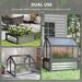 Raised Garden Flower Bed Kit With Greenhouse, Wooden Cold Frame Planter, 35.5" X 31.5" X 36", Gray_maomaolike.com