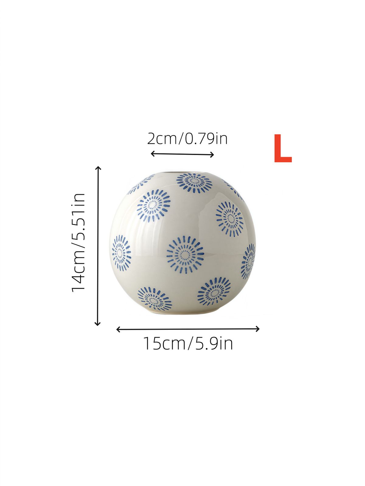 Ball Shaped Ceramic Vase, 1 Count Modern Desktop Decorative Vase, Home Decoration Ornament For Living Room Bedroom Dining Room_maomaolike.com