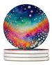 Colorful Gypsophila Large Sandstone Coasters Pack Of 4 Absorbent Round Coasters Decor Gifts For Men Or Women, 4 In, Multicolor_maomaolike.com
