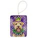 Wheaten Terrier King Of Mardi Gras Porcelain Ornament Christmas Tree Hanging Decorations For Home Christmas Holiday, Rectangle, Gift, Multicolor_maomaolike.com